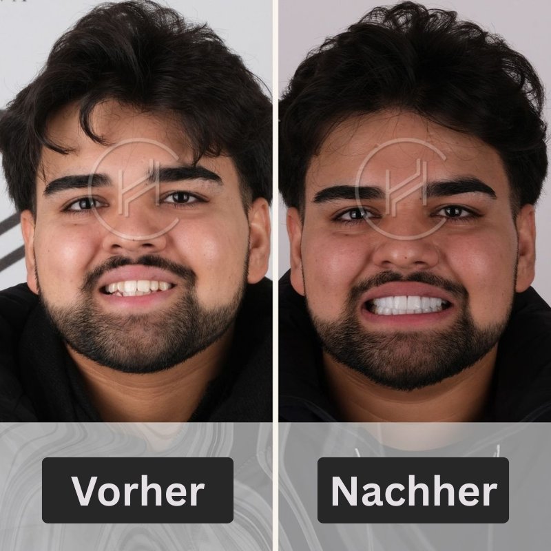 Dental Hollywood Smile Behandlung vor und danach in Istanbul Türkei