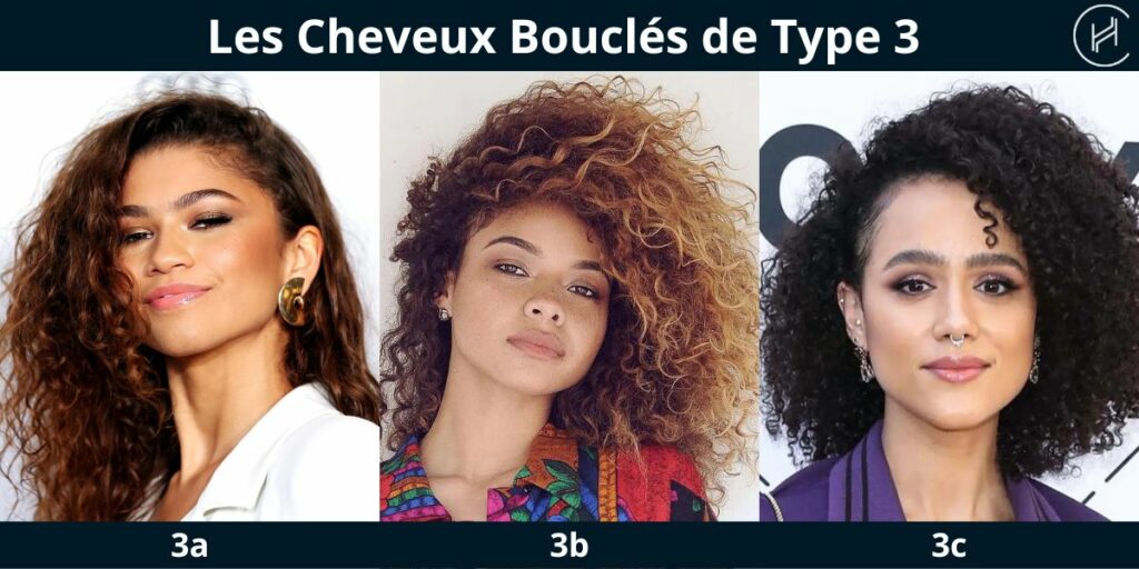 les cheveux bouclés de type 3