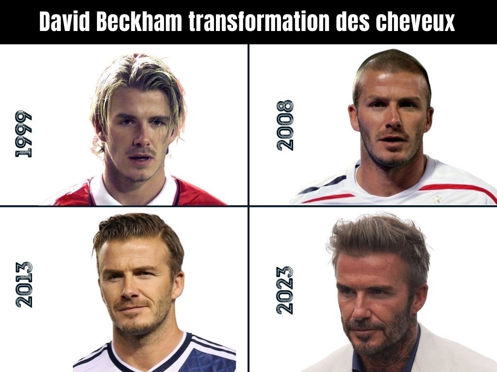 David Beckham - transformation des cheveux
