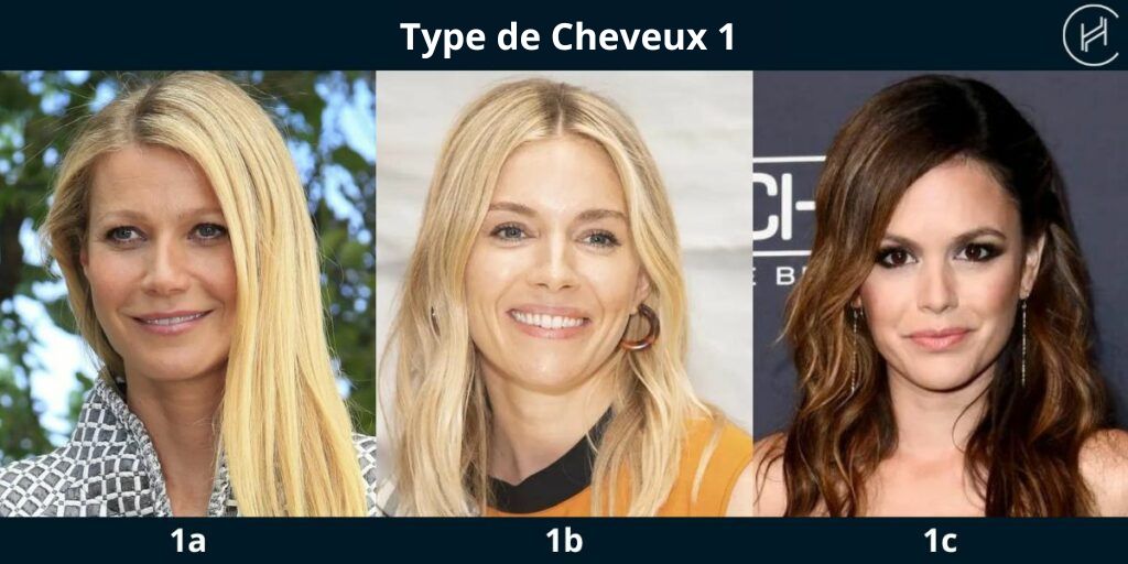 type 1 cheveux 1a 1b 1c