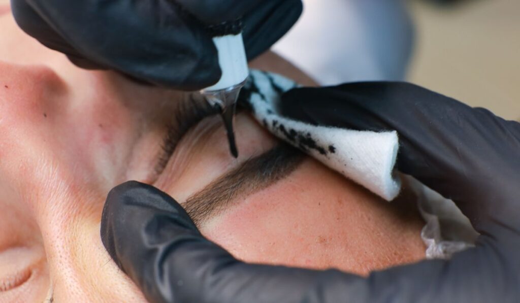 eyebrow pigmentation tattooing process