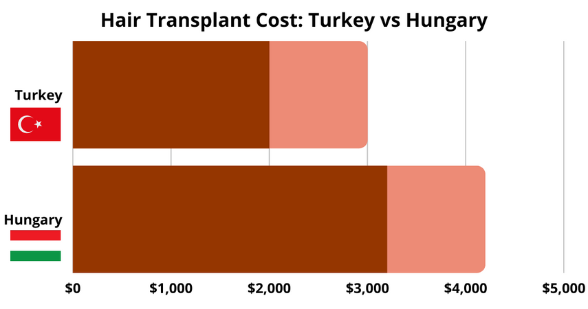 Hair Transplant Costs in Hungary vs Turkey