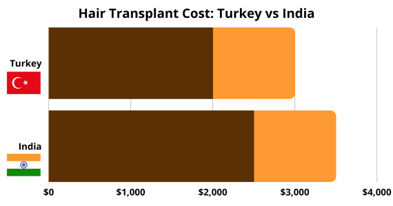 Hair Transplant Costs Turkey vs India