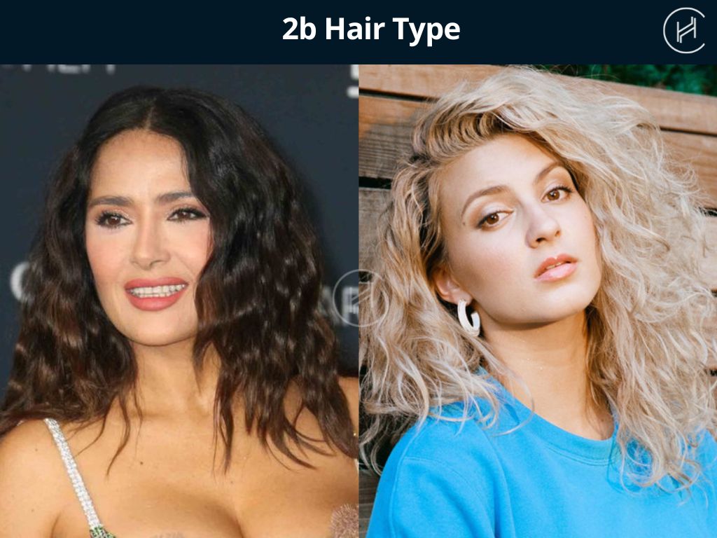 2b wavy and curly hair type examples