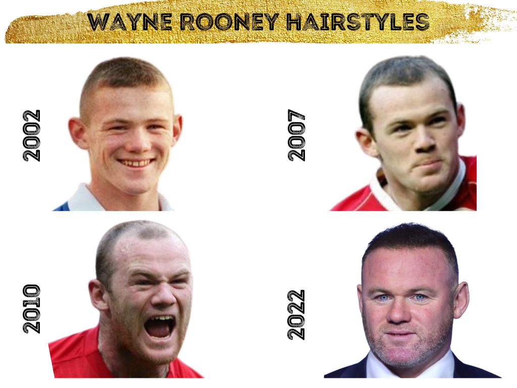 Wayne Rooney hairstyles from 2002