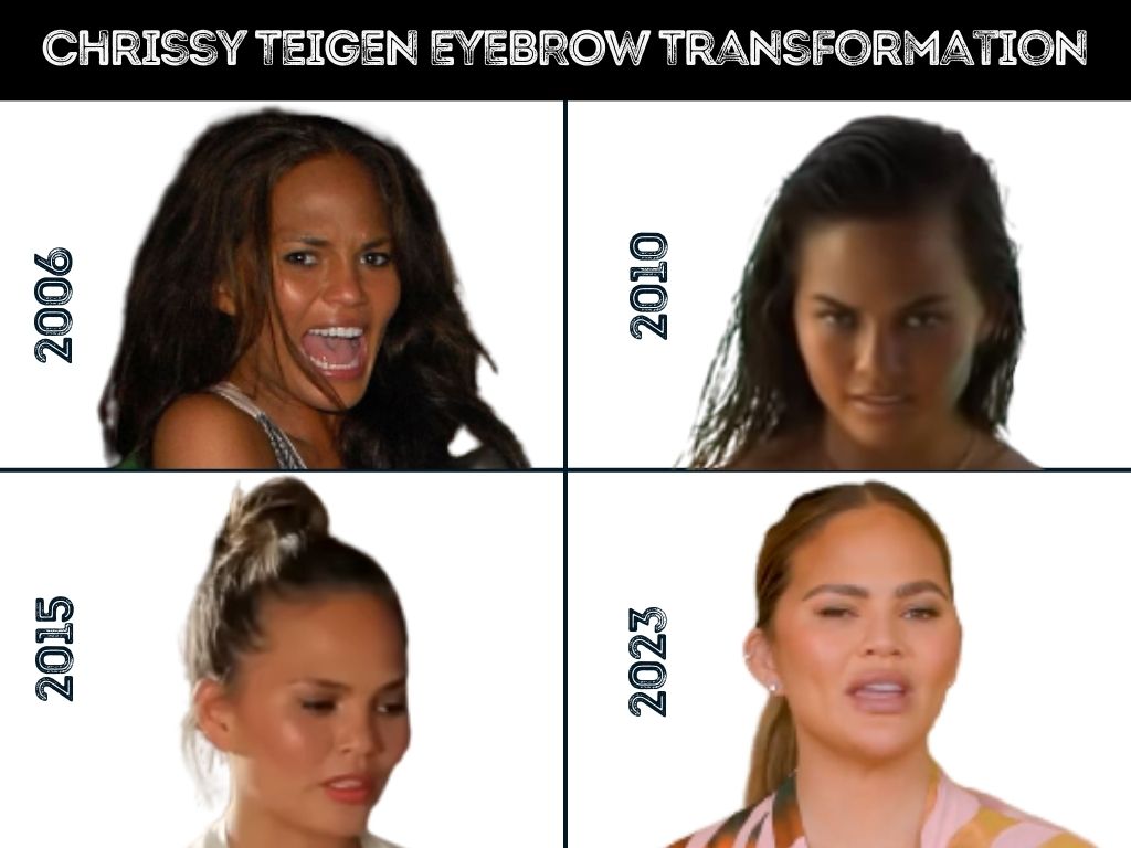 Chrissy Teigen - Eyebrow Transformation Photos