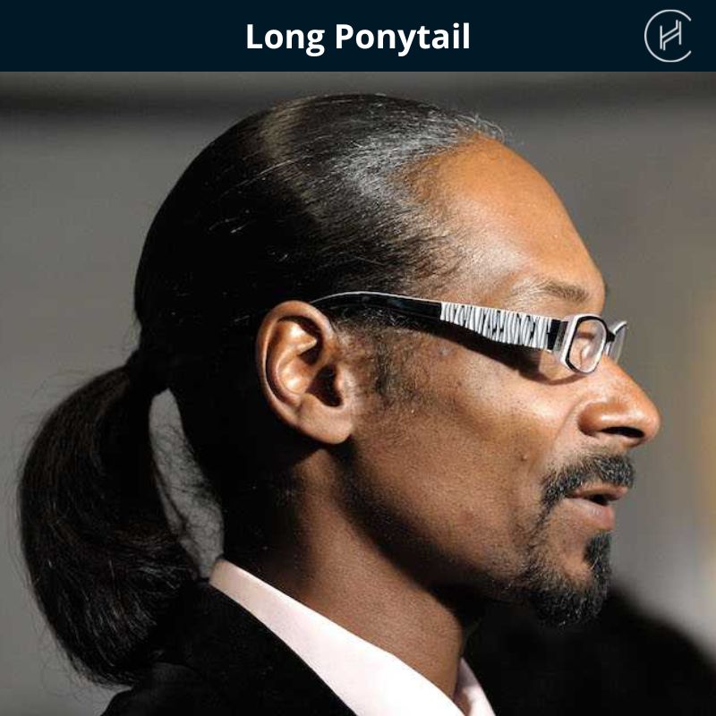 long ponytail hairstyle for balding hair