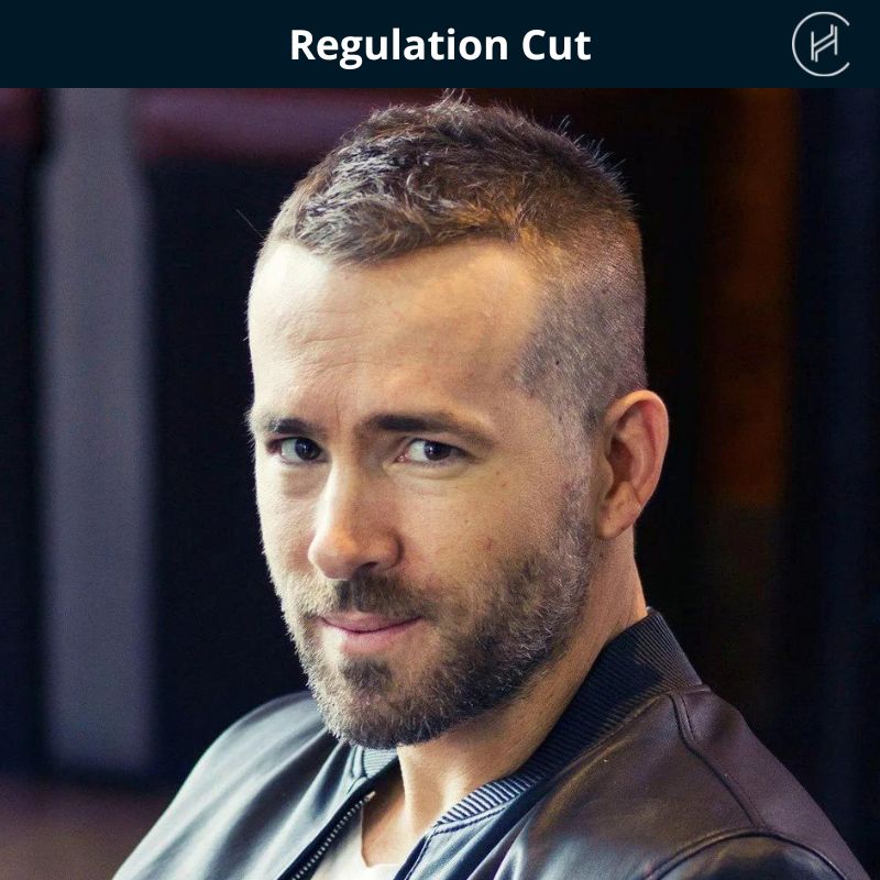 regulation cut hairstyle for balding hair